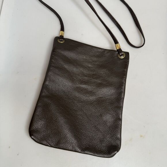 Gio Made in Italy Leather Crossbody Coin Phone Wallet Dark Brown 6.5"x9" EUC - Picture 8 of 14